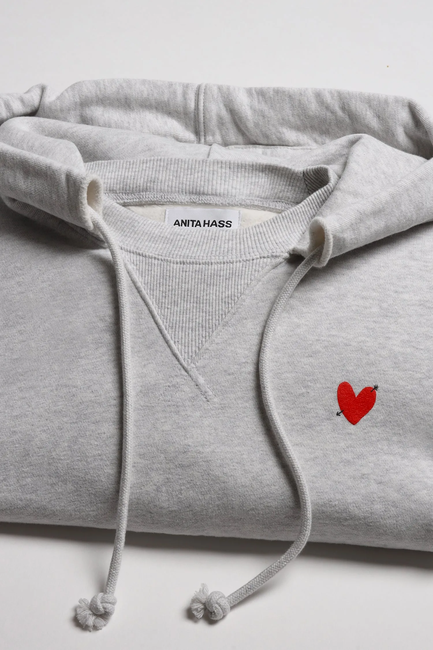 Hoodie Open Seam in Melange Grey