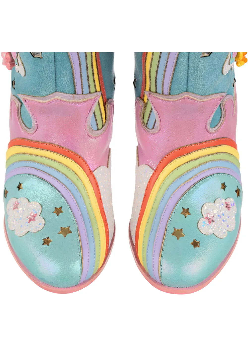 Irregular Choice x My Little Pony Rainbow Bridge Cowboy Boots Blue Pink