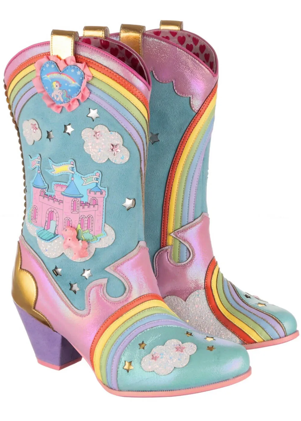 Irregular Choice x My Little Pony Rainbow Bridge Cowboy Boots Blue Pink