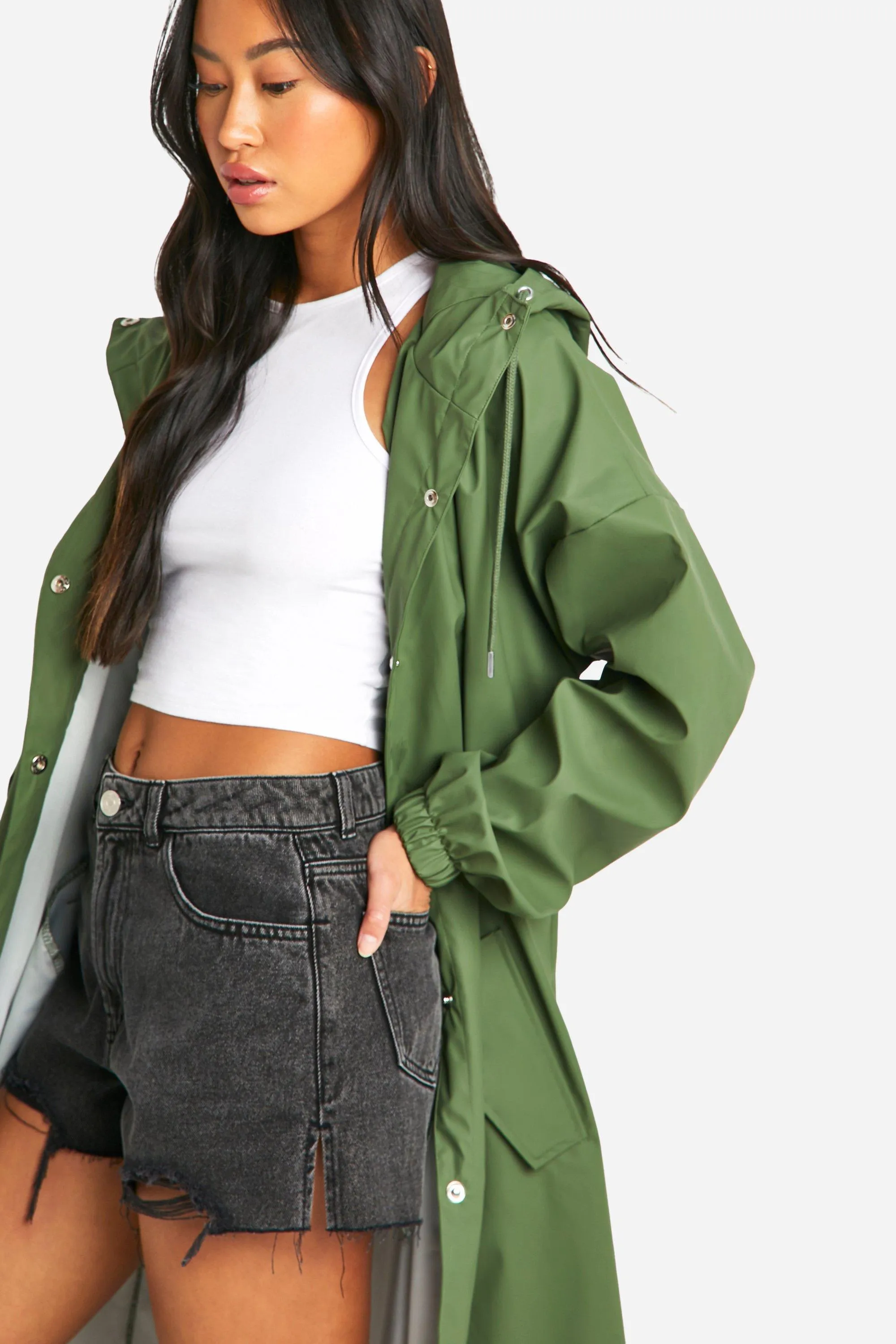 Jackets & Coats | Midaxi Hooded Mac | boohoo