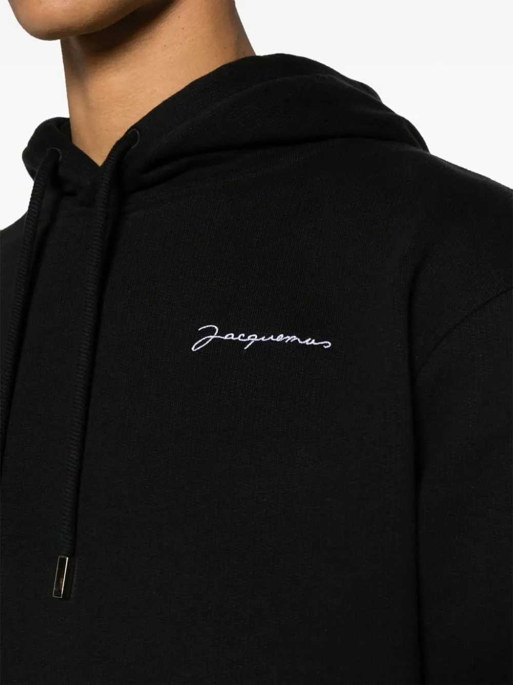 Jacquemus Hoodie noir à logo brodé