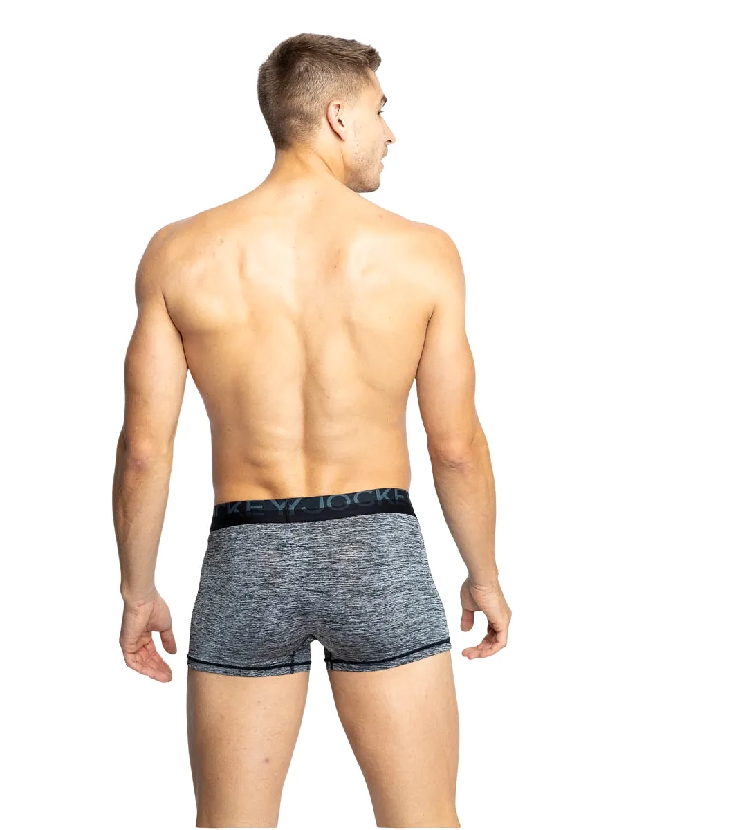 Jockey Mens Microfibre Comfy Trunk Black Marle Underwear