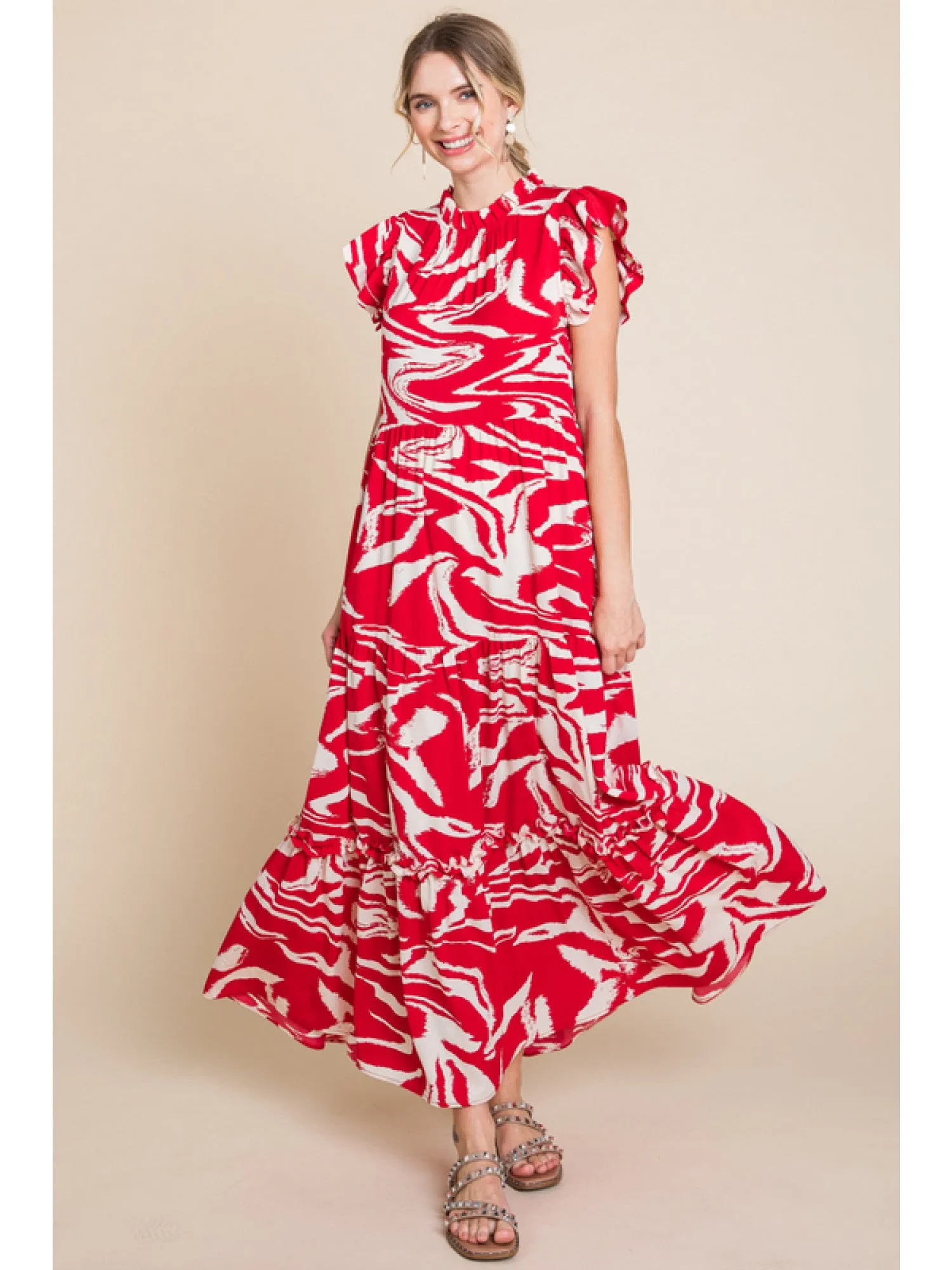 Jodifl Red Swirl Dress