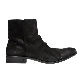 John Varvatos Morrison Men's Shoes Black Suede Sheep Leather Sharpei Boots (JV1004)