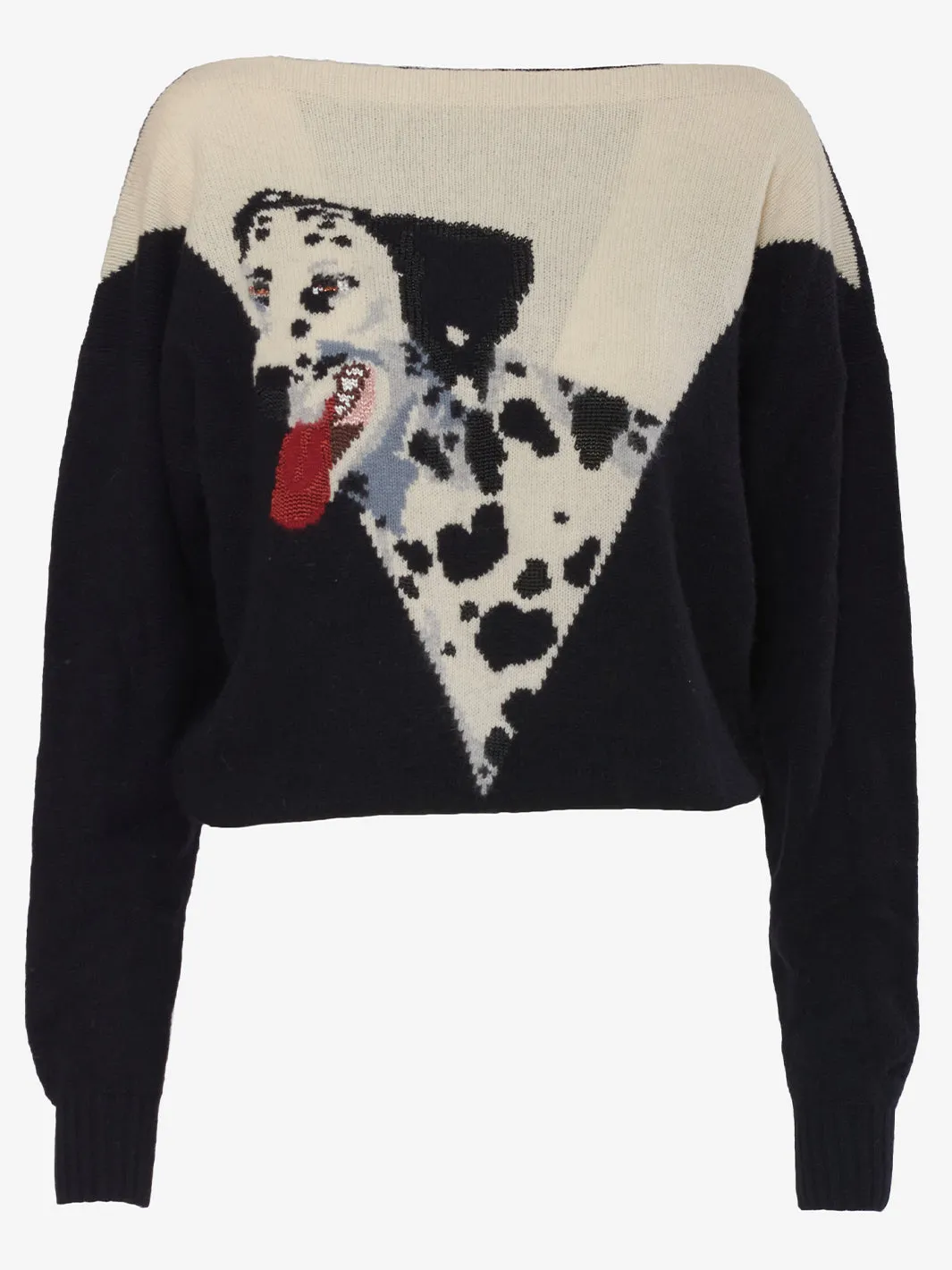 Krizia Wool sweater with Dalmatian embroidery