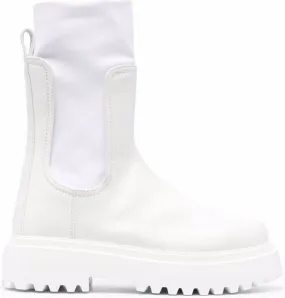 Le Silla ridged leather boots White