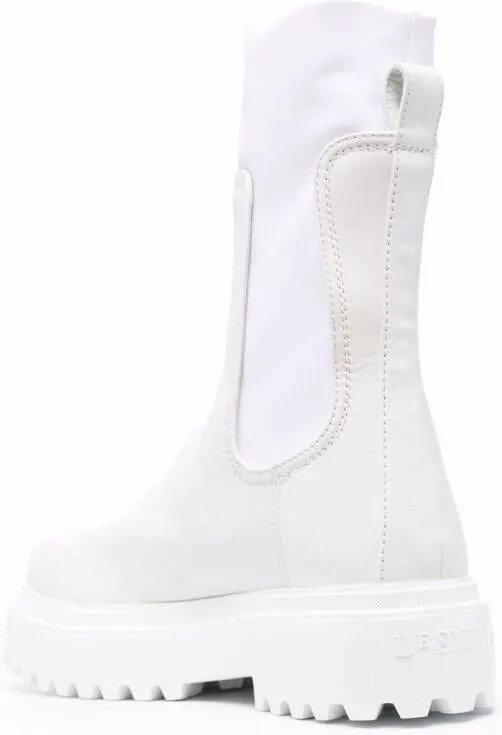 Le Silla ridged leather boots White