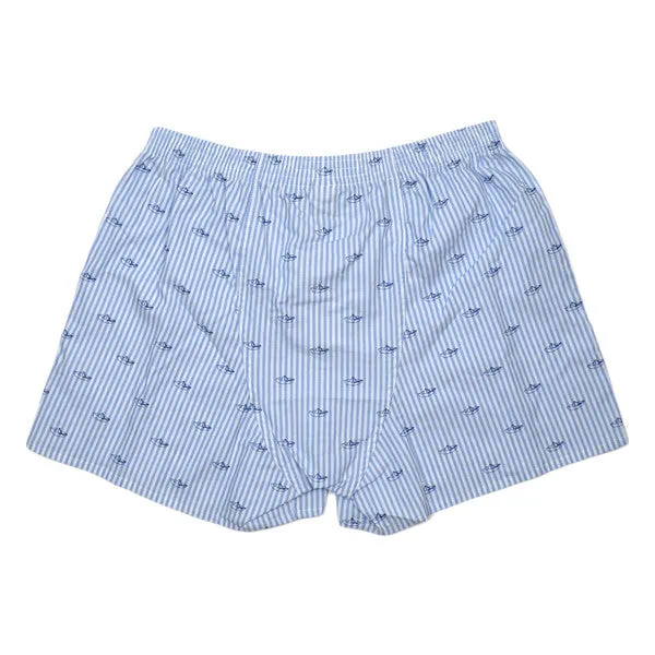 Libertine-Libertine Underwear - Striped Boats Woven Boxer - White / Navy