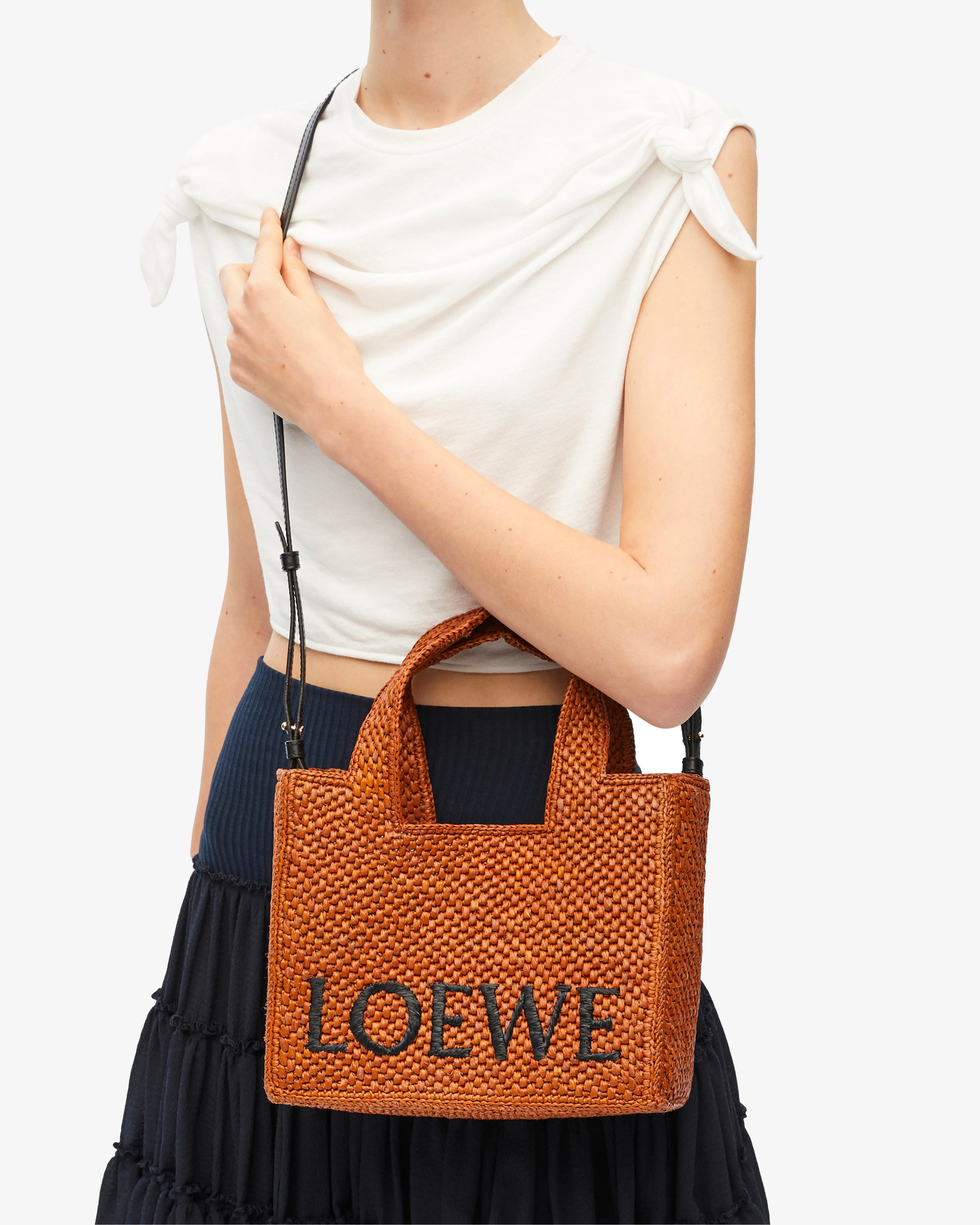 Loewe Women's Loewe Font Tote Small Bag  Honey Gold