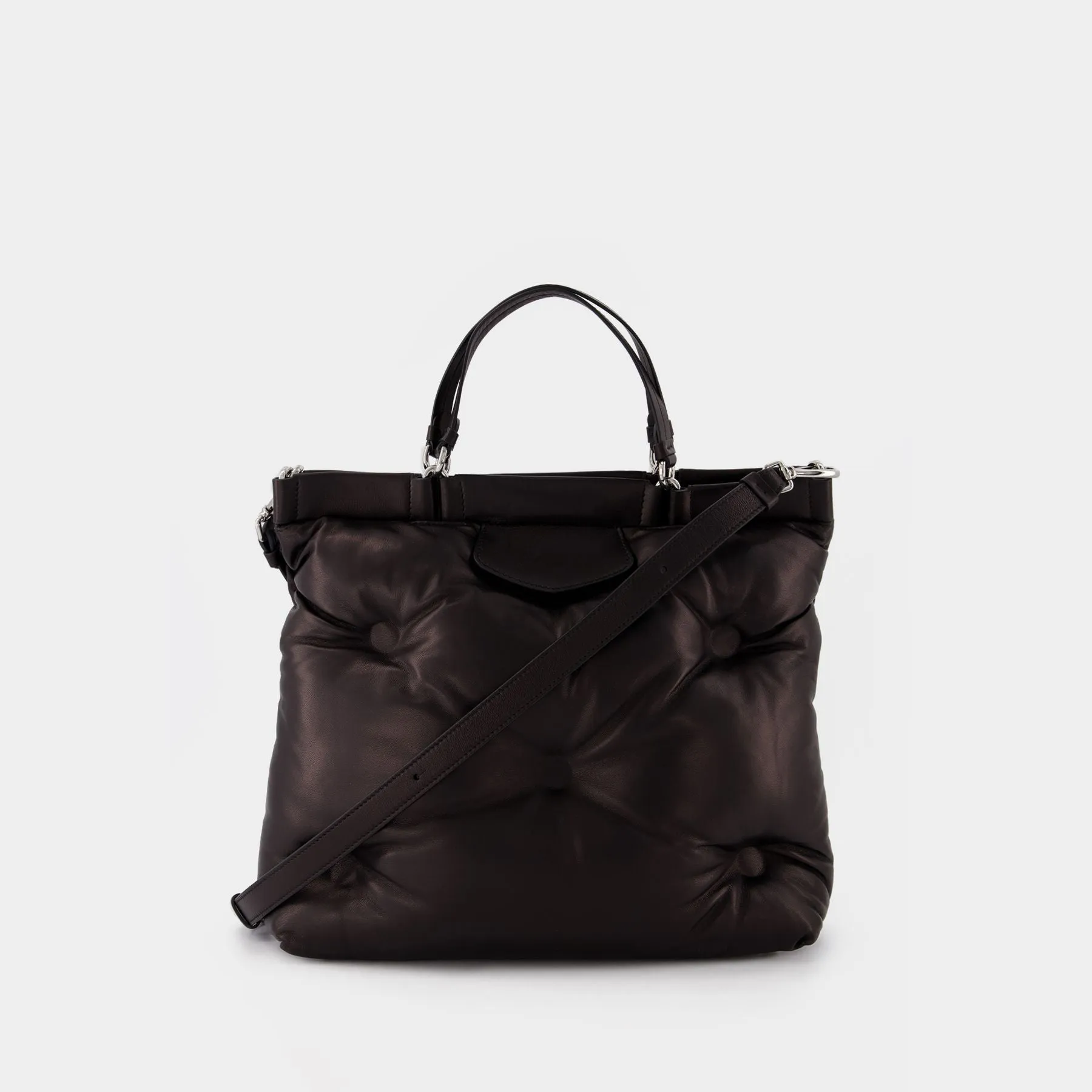 Maison Margiela  Glam Slam M Tote Bag in Black Leather