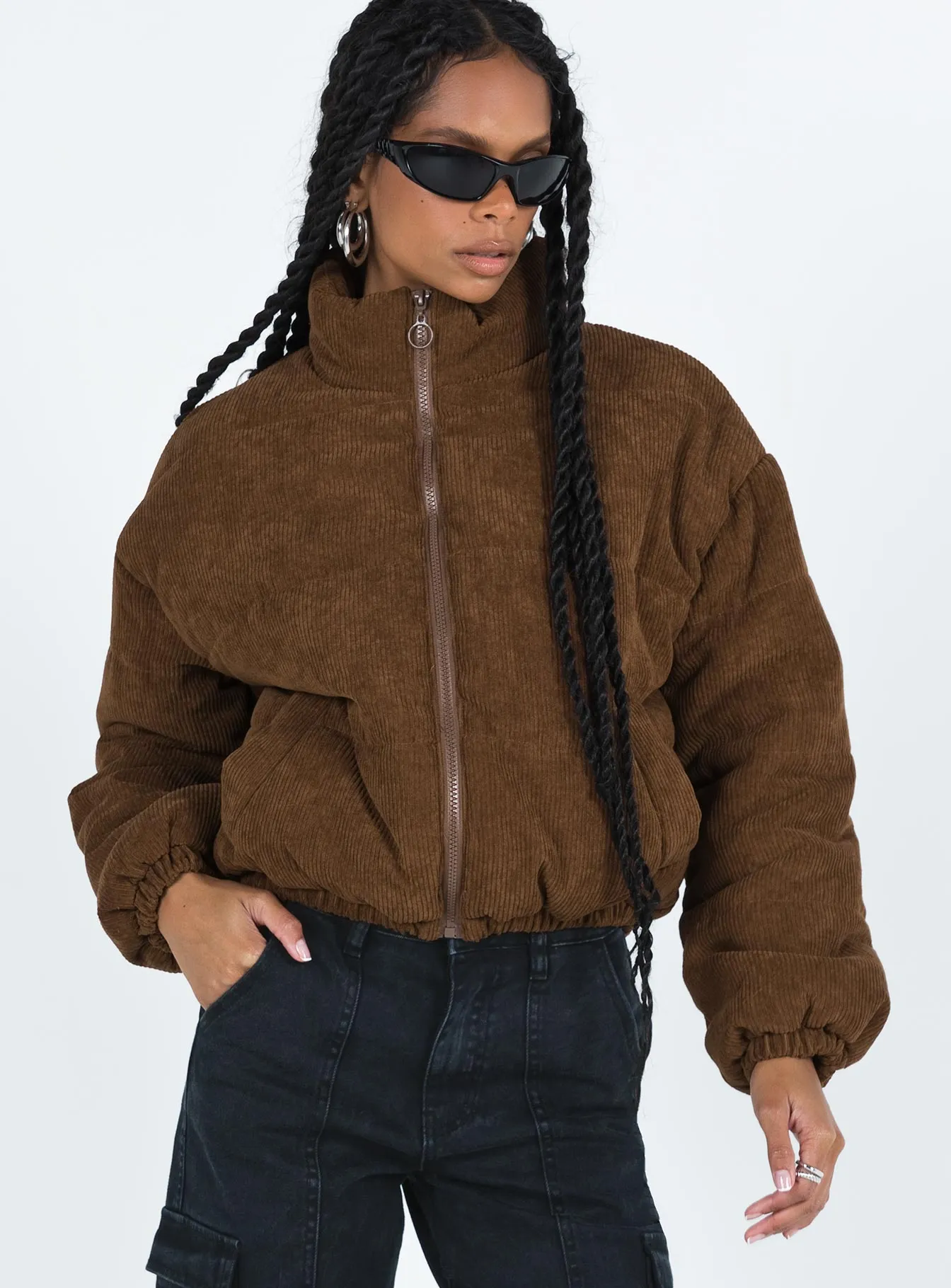 Mccloud Corduroy Puffer Jacket Brown