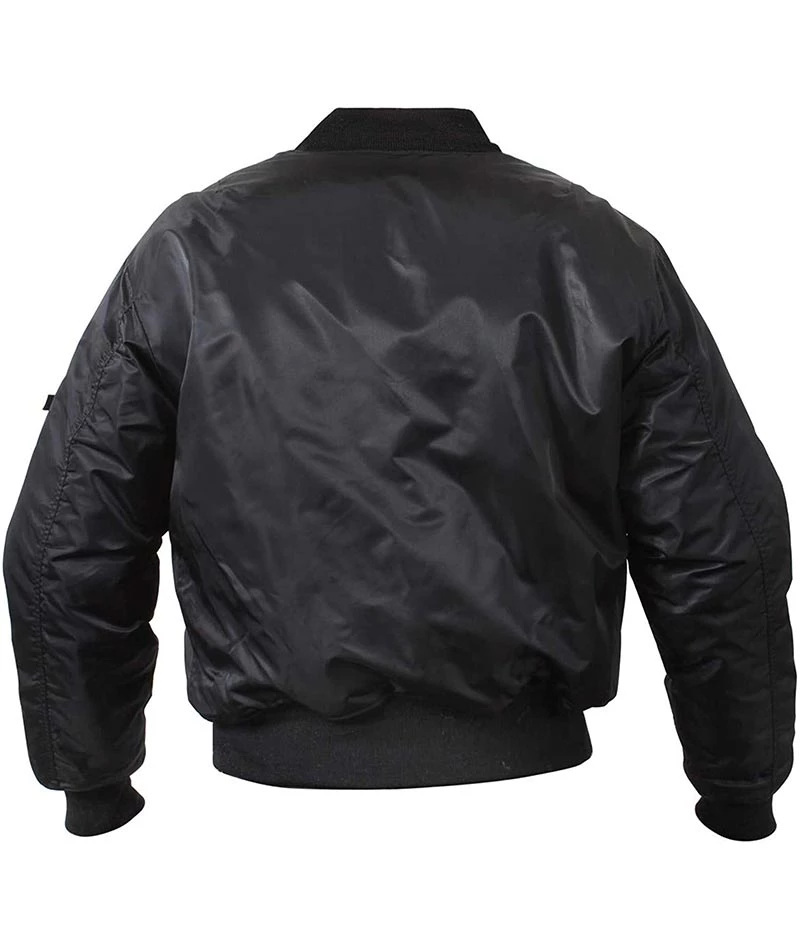 Men's Black Lightweight Bomber Flight Jacket