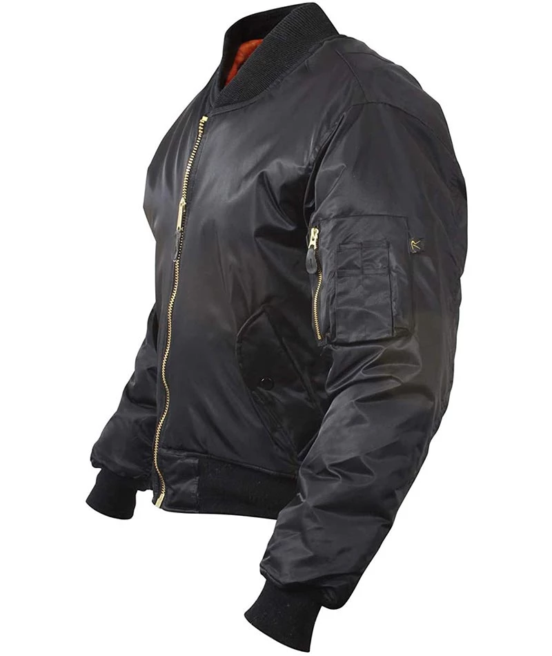 Men's Black Lightweight Bomber Flight Jacket