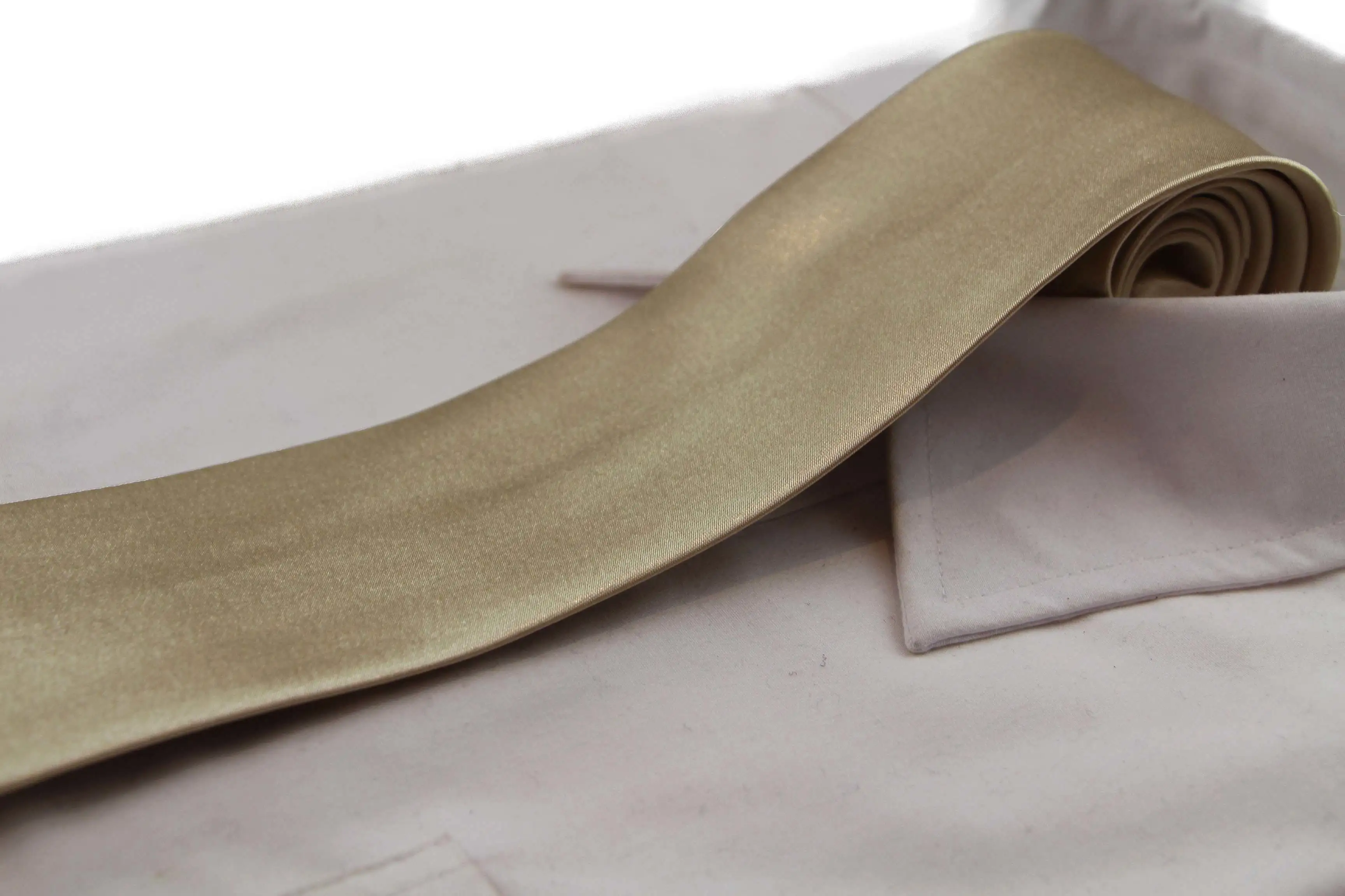 Mens Champagne 8cm Plain Neck Tie