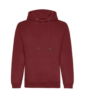 Mens organic hoodie burgundy Awdis