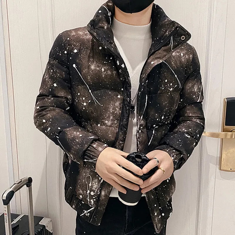 Men's Winter Casual Polyester Korean Version Baseball Collar Jacket