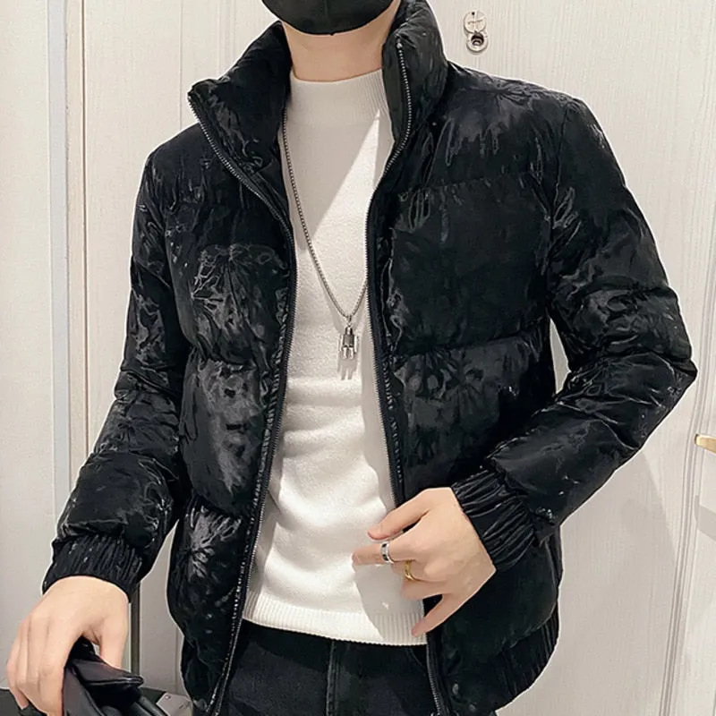 Men's Winter Casual Polyester Korean Version Baseball Collar Jacket