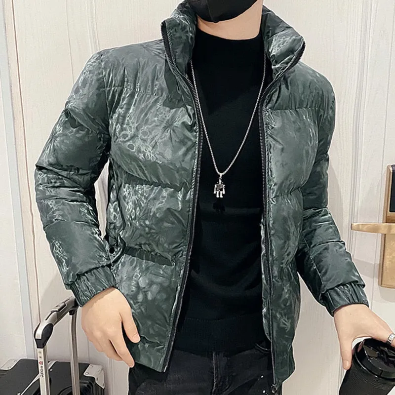 Men's Winter Casual Polyester Korean Version Baseball Collar Jacket