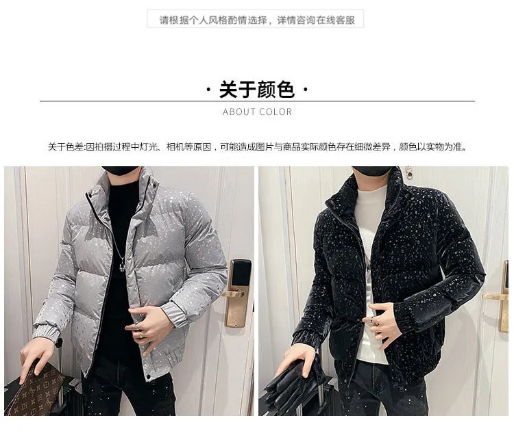 Men's Winter Casual Polyester Korean Version Baseball Collar Jacket