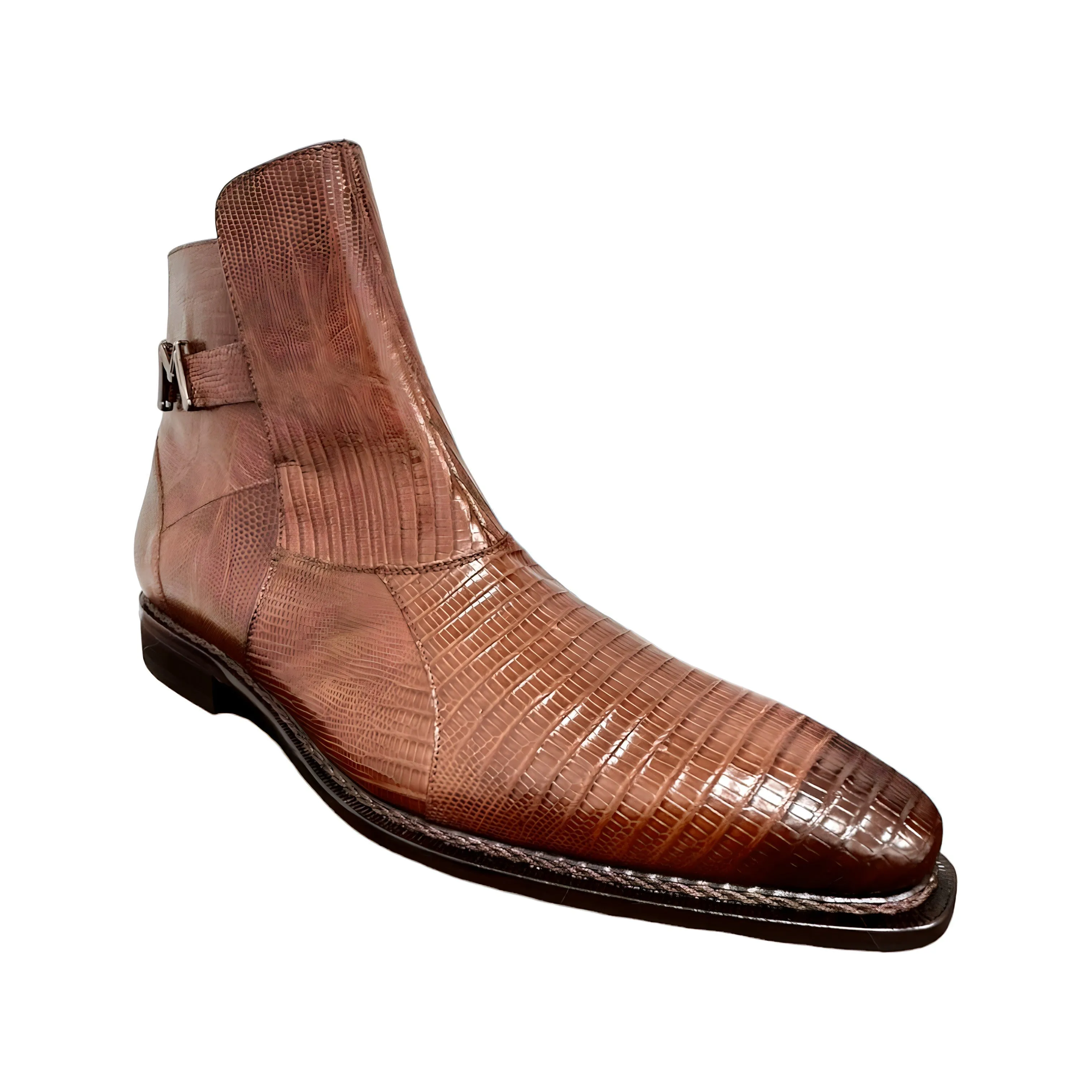 Mezlan Peninsula 4963-L Men's Shoes Tan Exotic Lizard-Skin Ankle Boots (MZS3688)