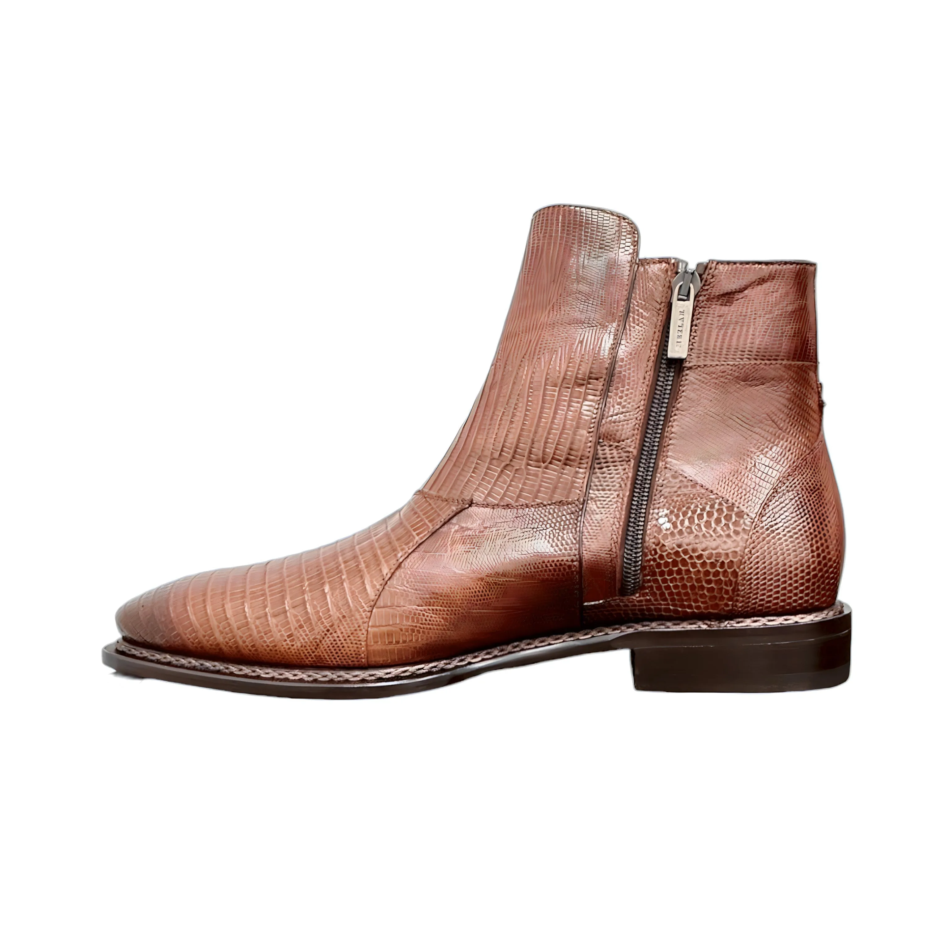 Mezlan Peninsula 4963-L Men's Shoes Tan Exotic Lizard-Skin Ankle Boots (MZS3688)