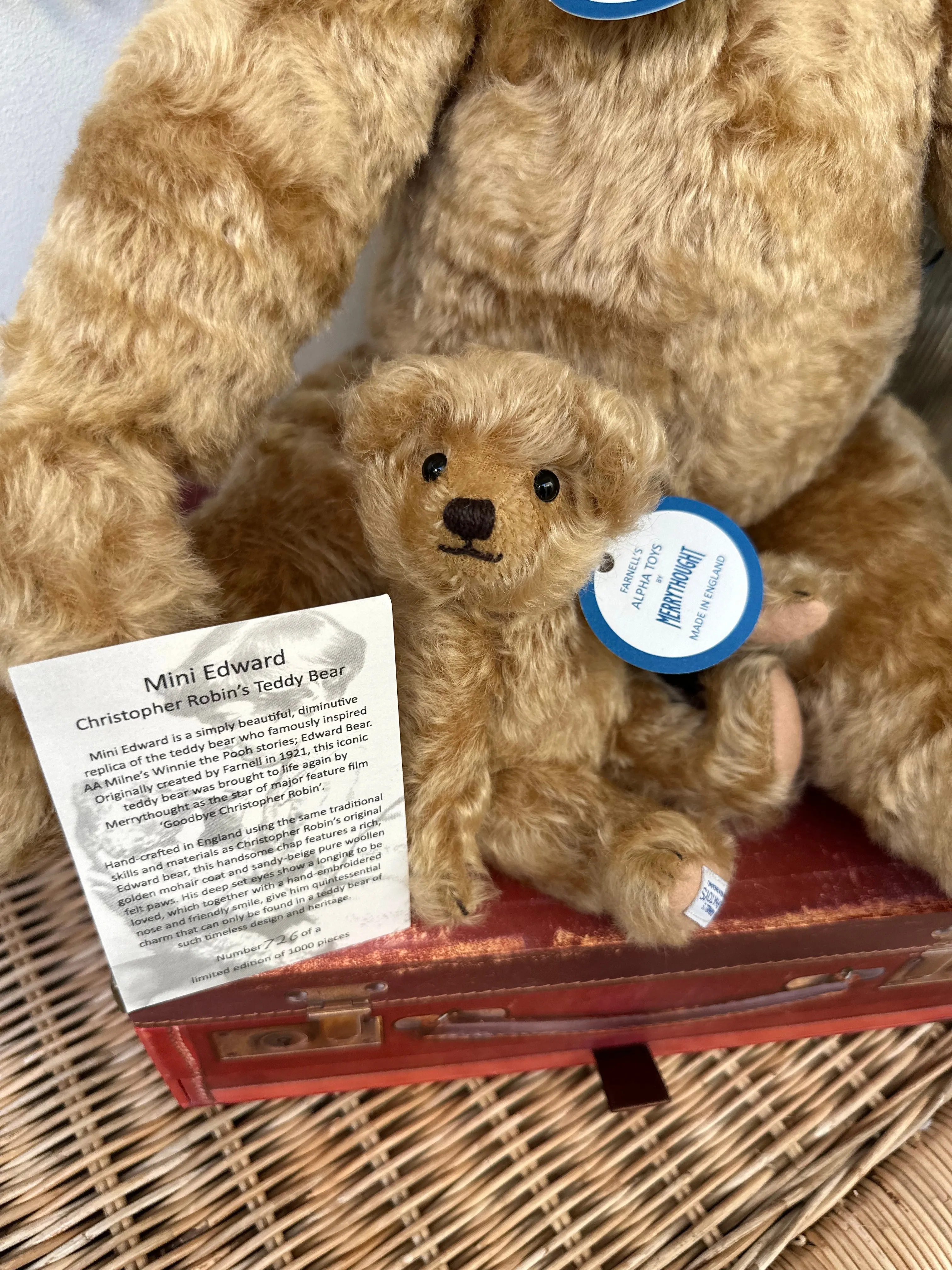 Mini Edward Christopher Robin's 7 inch Collectable Teddy Bear No 726