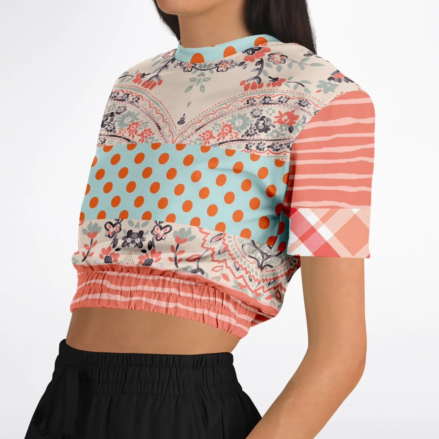 Mint Julep Short Sleeve Cropped Sweater