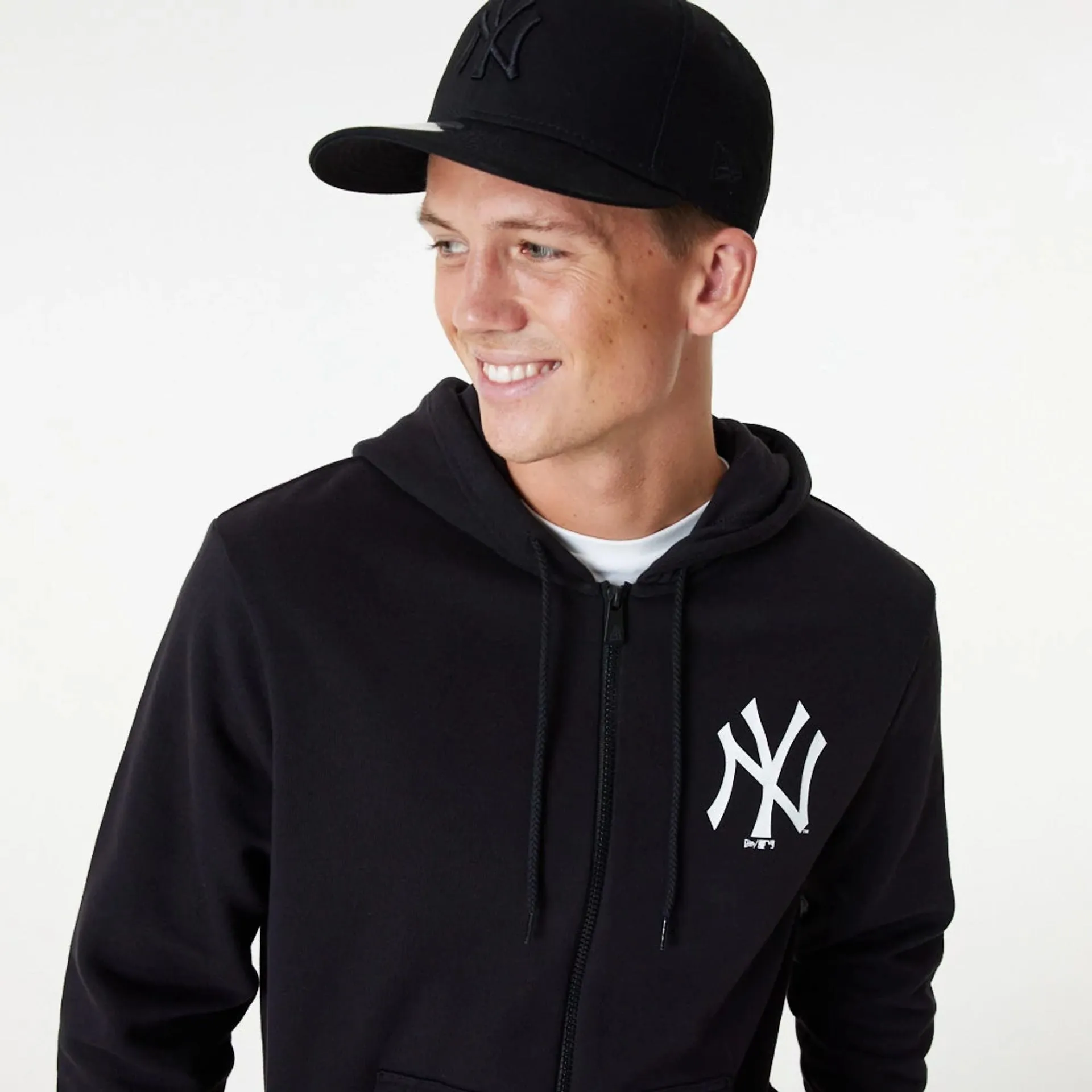 New York Yankees MLB Essential Black Full Zip Hoodie