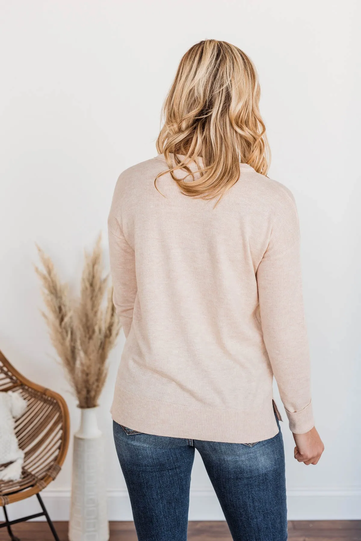 No Worries Here Knit Sweater- Oatmeal