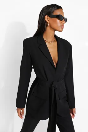 Obi Tie Waist Tailored Blazer