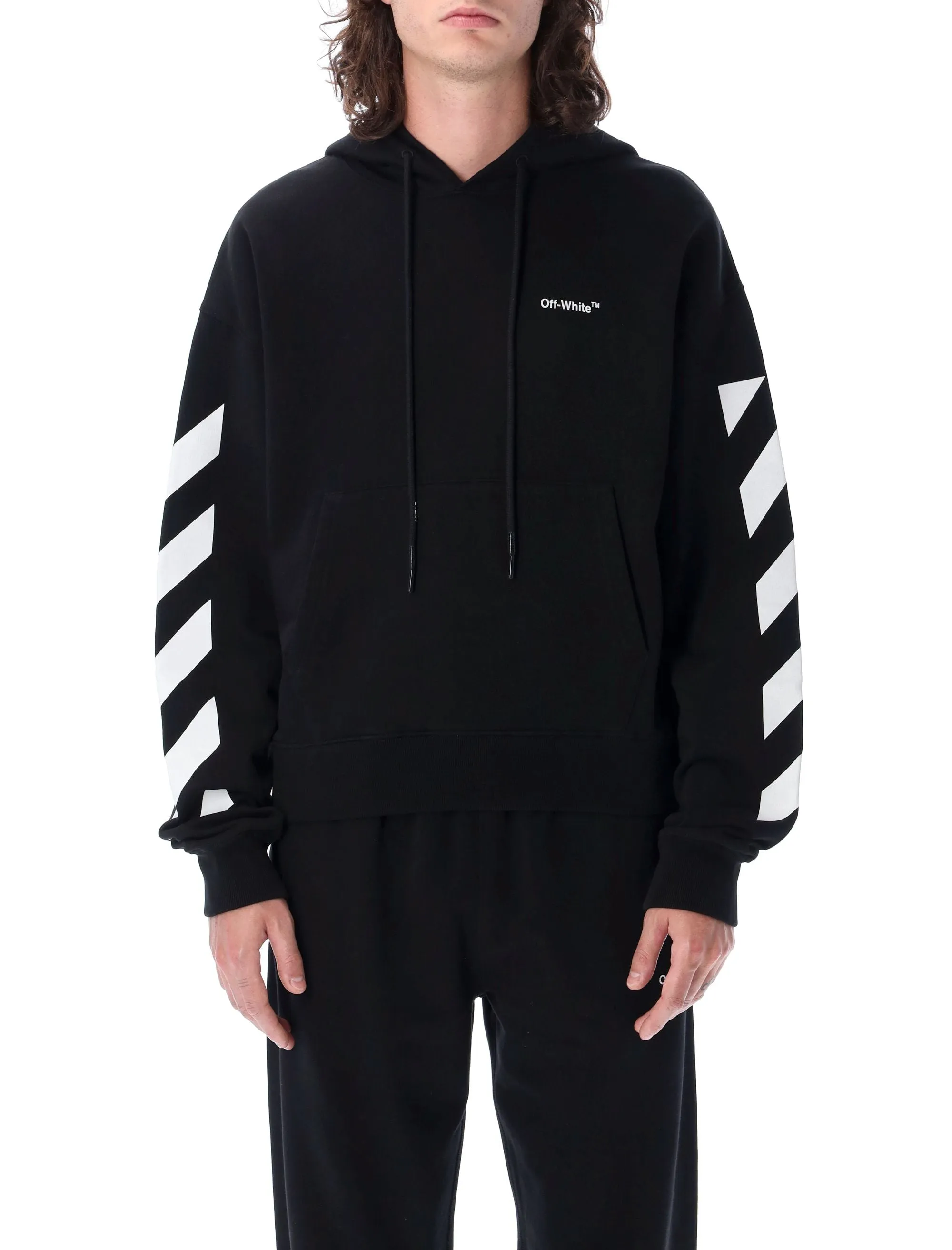 Off-White Diag Printed Drawstring Hoodie