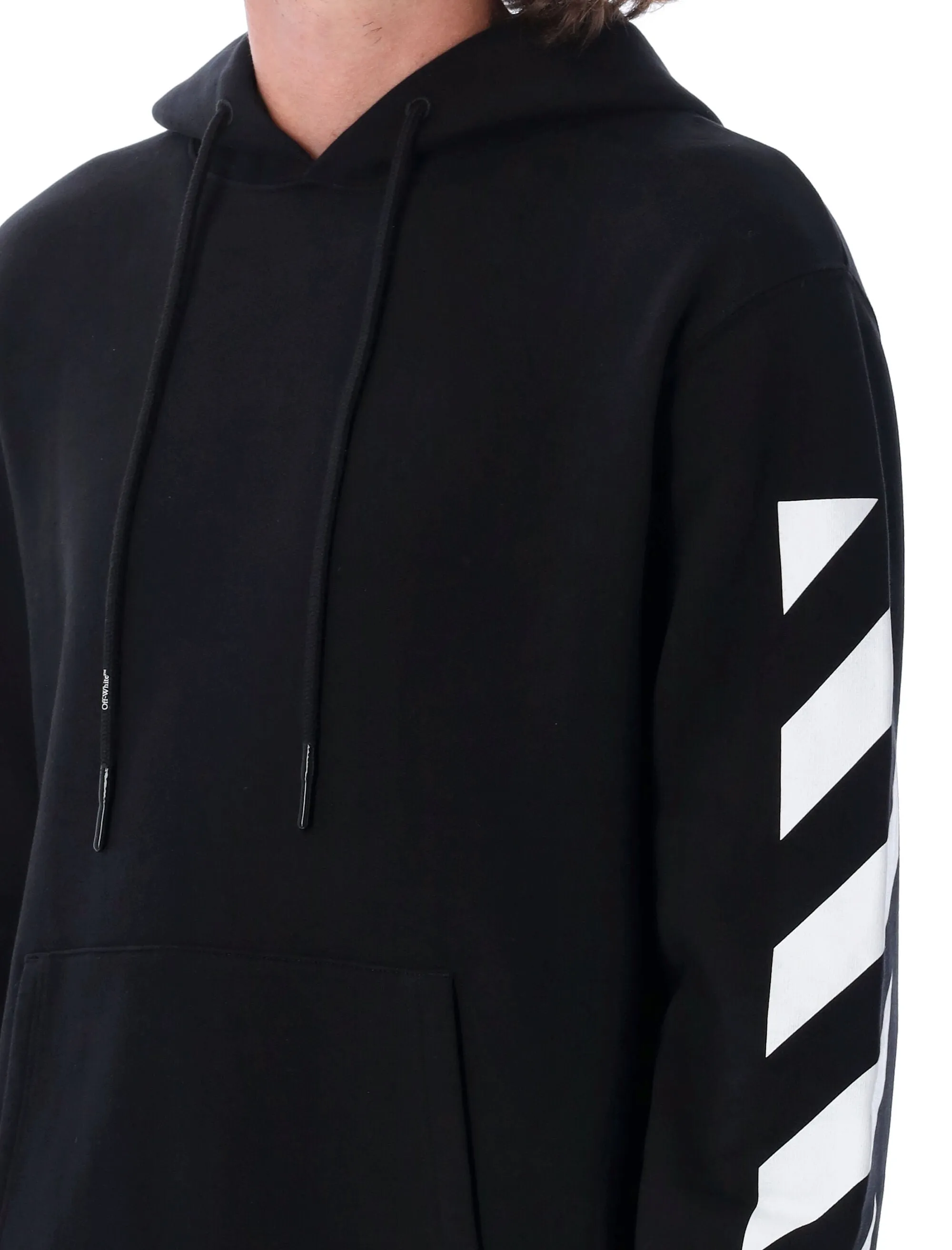 Off-White Diagonal Printed Drawstring Hoodie