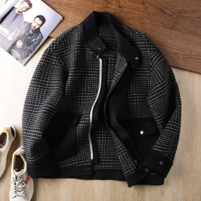 Offline thousand yuan level! Two-sided too! Foreign trade men's clothing cut standard tail goods stand collar woolen jacket larg