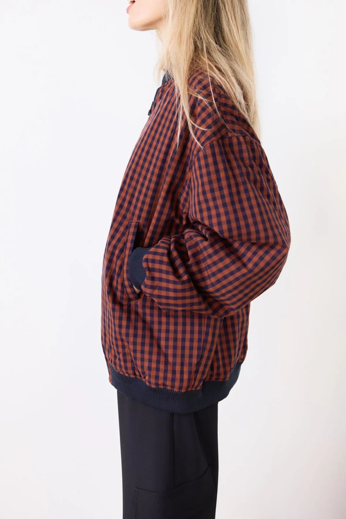 Oversized Bomber Jacket - Gingham