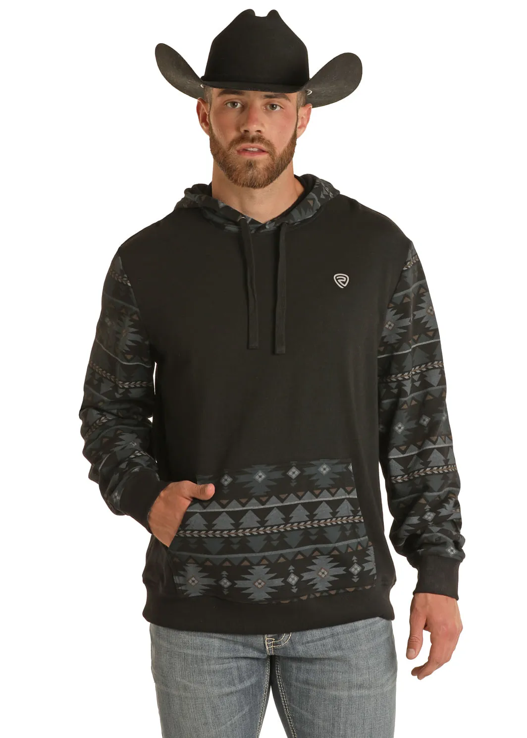 Panhandle Slim Mens Black Aztec Hoodie