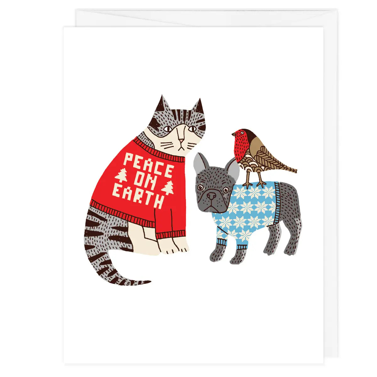 Peace on Earth Sweater Pets Card