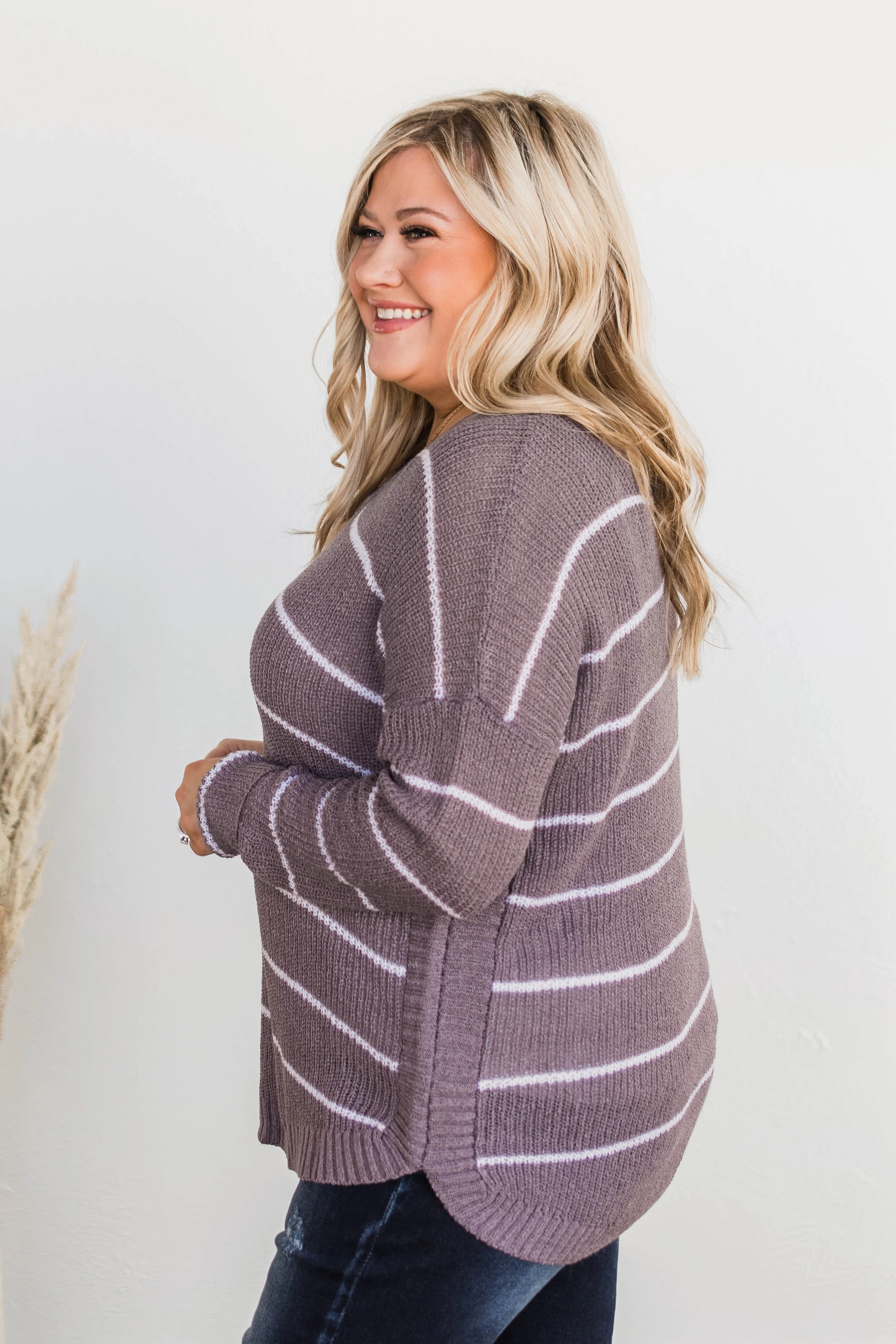 Pot Of Gold Striped Sweater- Lavender