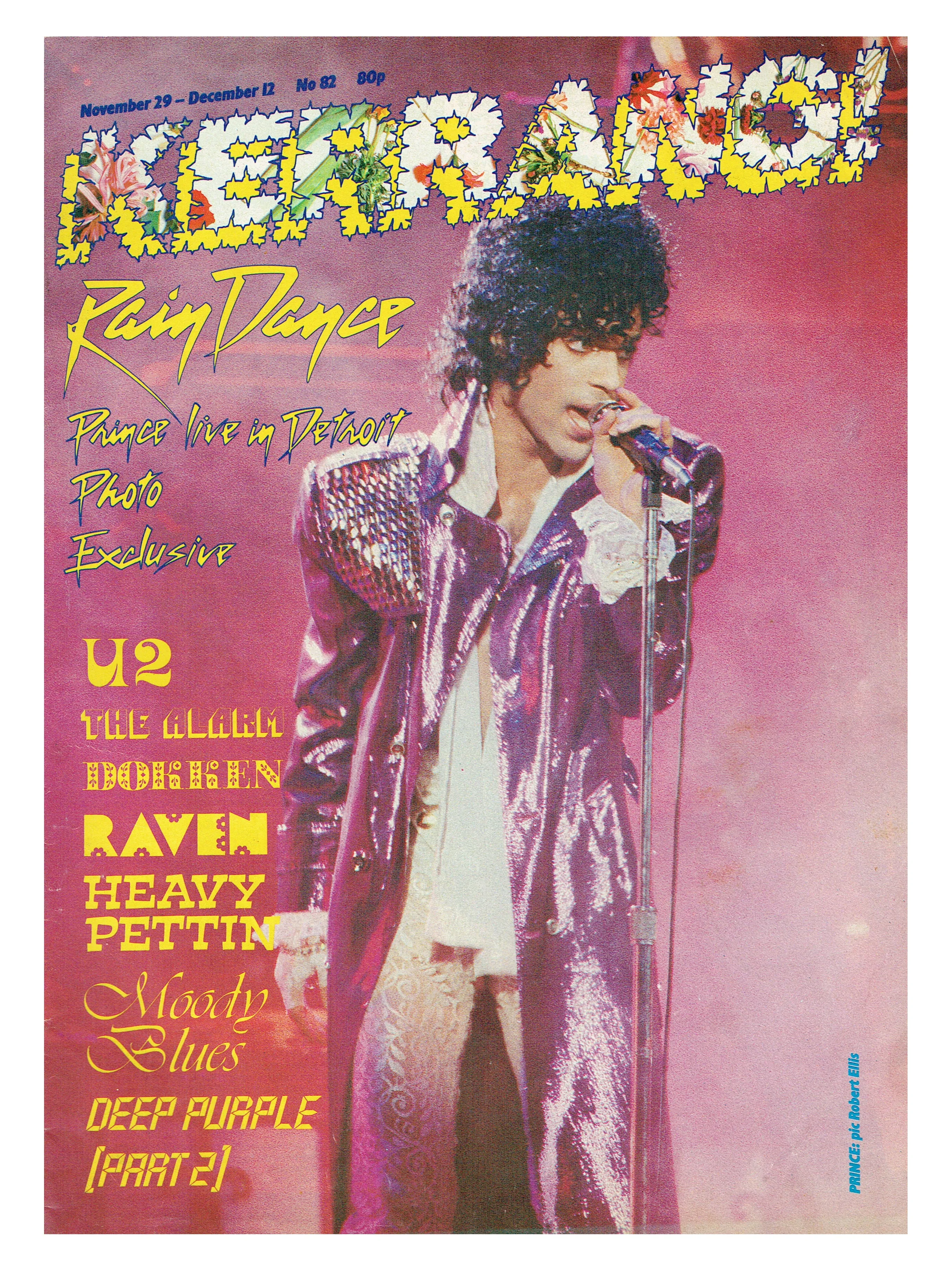 Prince – Magazine Kerrang Cover Plus Centre Fold & 5 Page Article Preloved: 1985