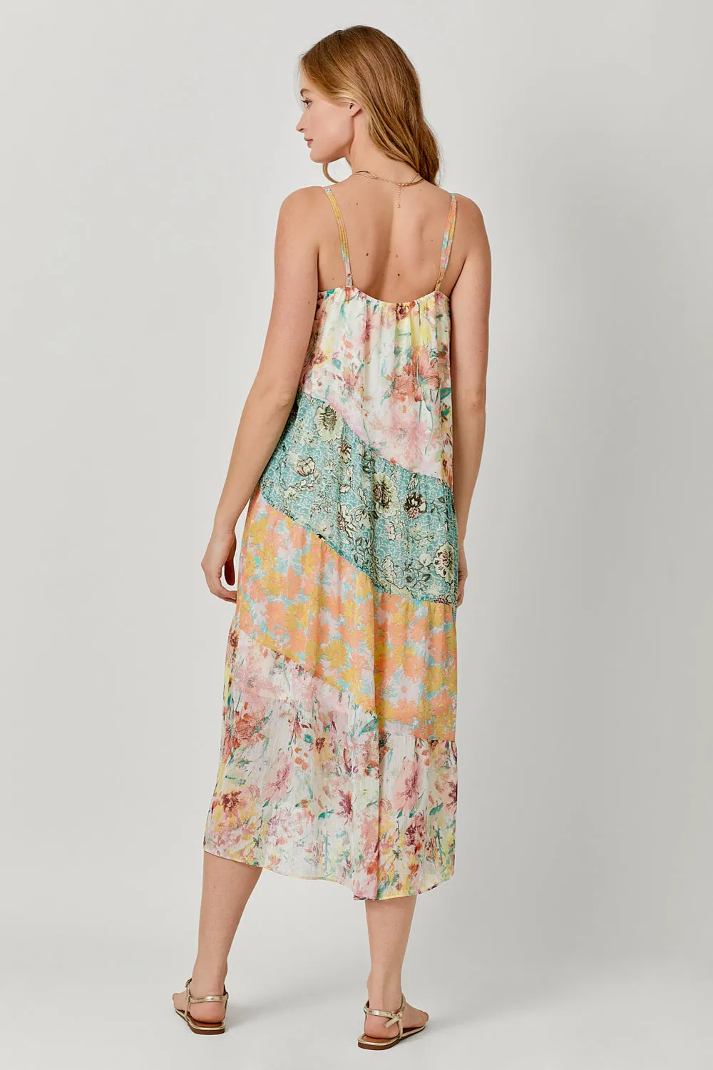 Print Mixed Maxi Dress