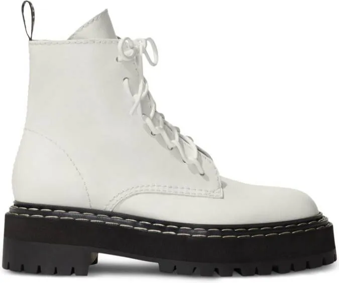 Proenza Schouler Combat leather boots White