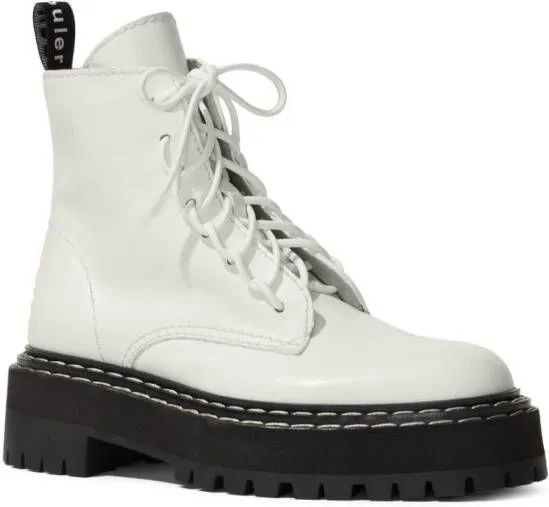 Proenza Schouler Combat leather boots White