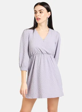 Puff Sleeve Textured Dress