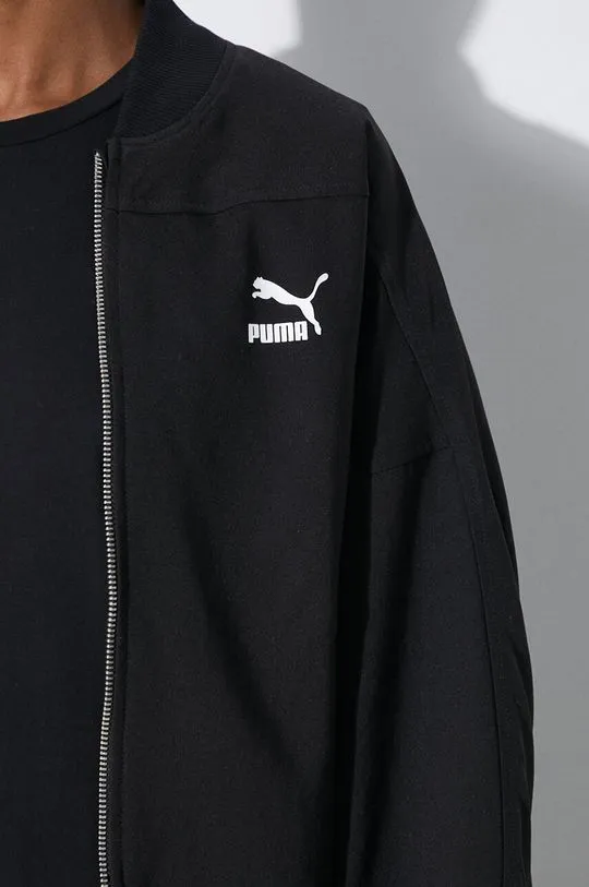 Puma bomber jacket Classics Shiny Bomber women’s black color 623696