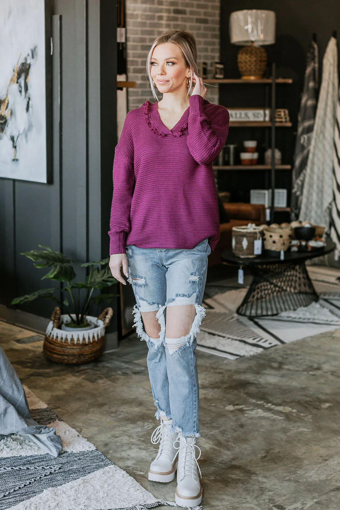 Rebekah Ribbed Knit Sweater - 4 Colors