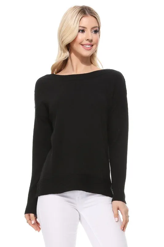 River Silky Boat Neck Sweater Top