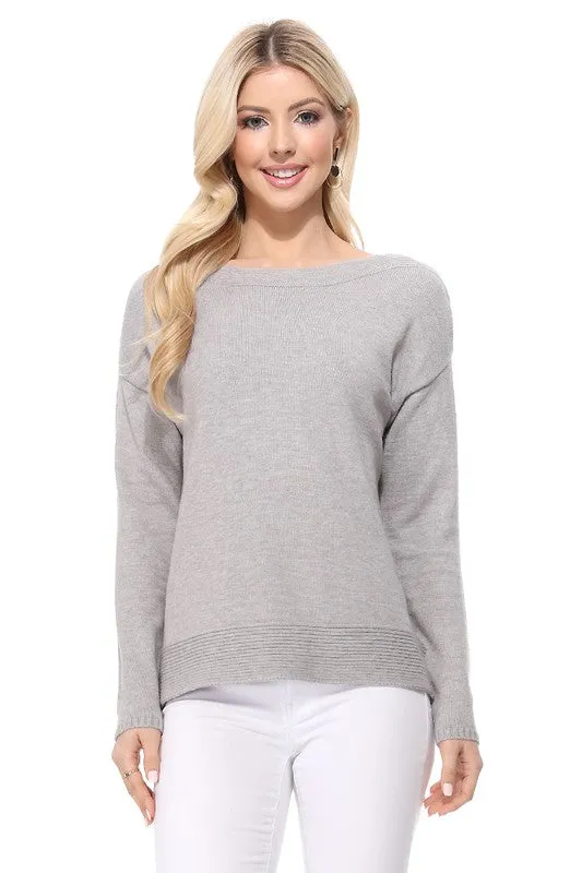 River Silky Boat Neck Sweater Top