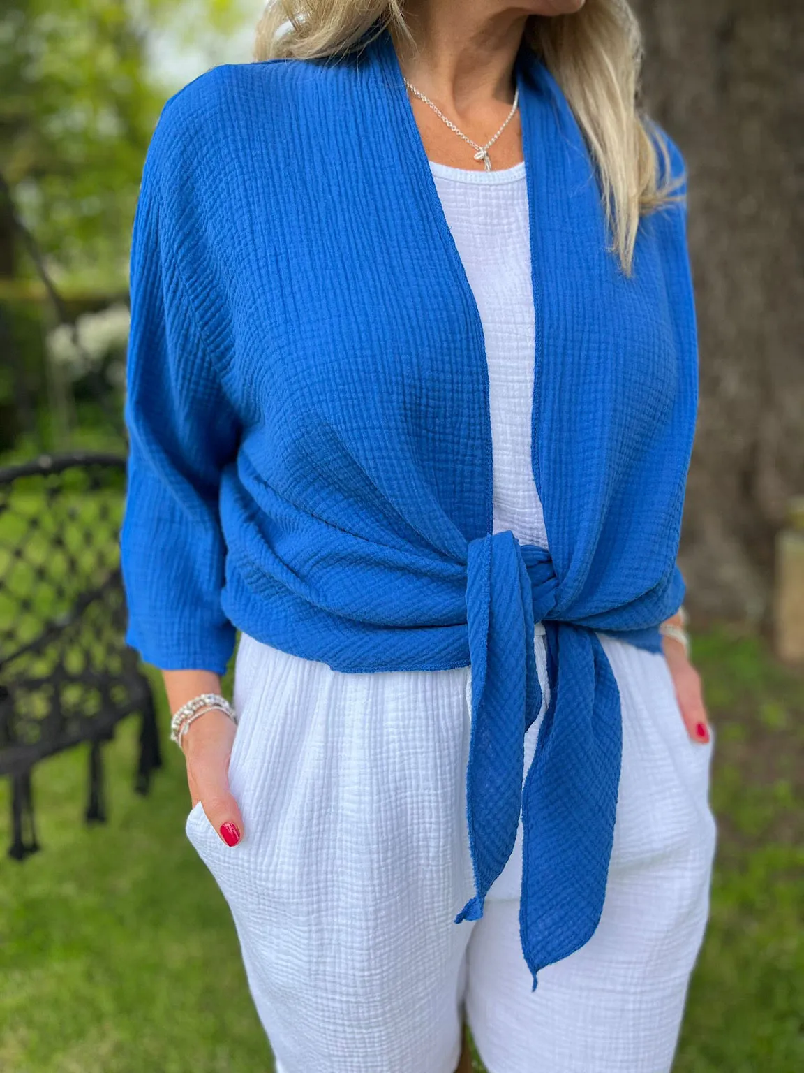 Royal Blue Bubble Cotton Jacket