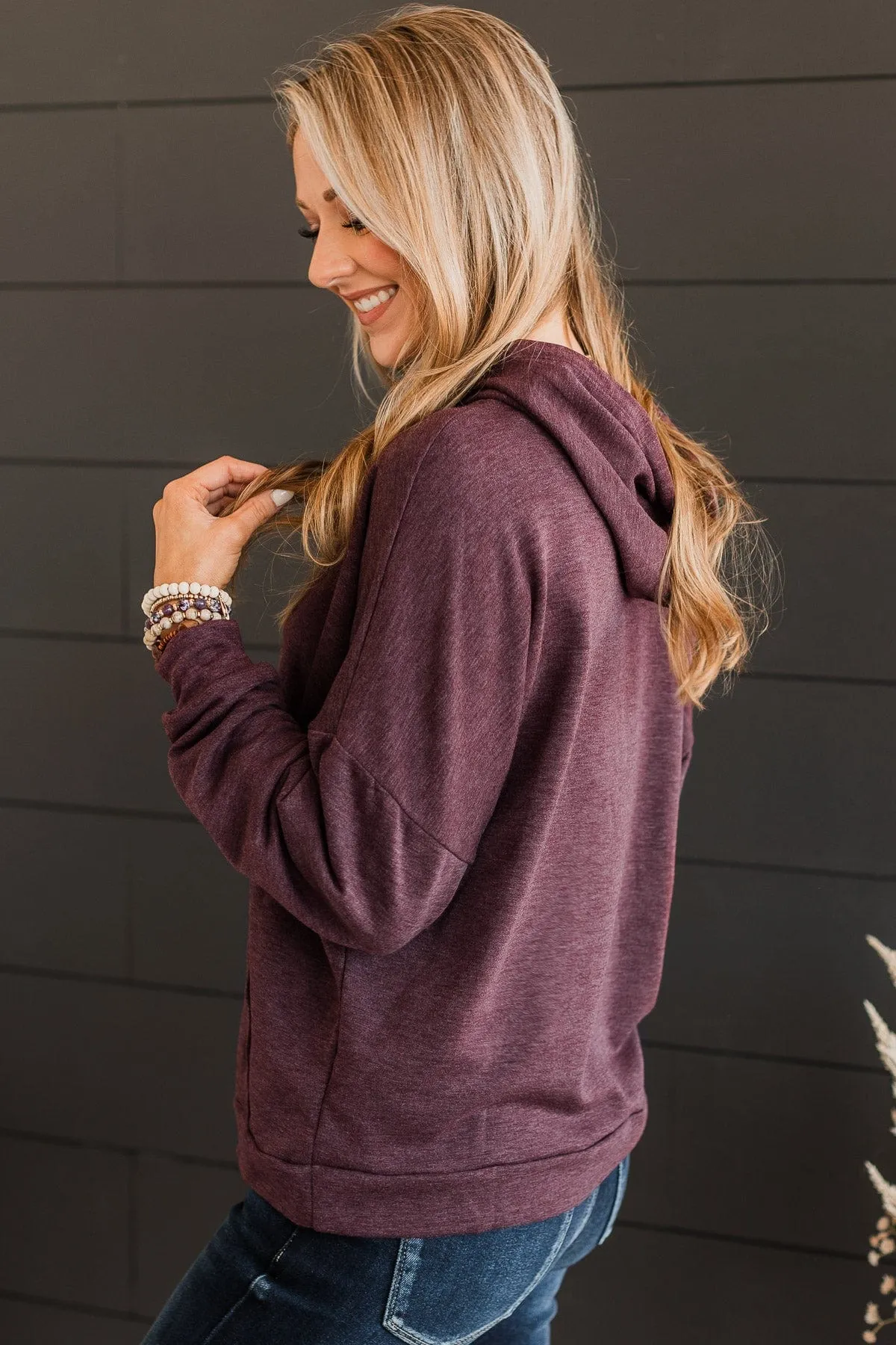 Running After You Lightweight Hoodie- Maroon