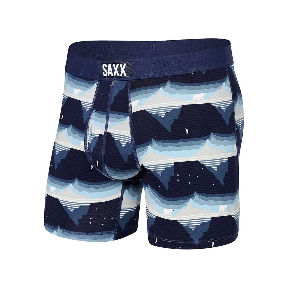 SAXX Underwear Ultra Super Go With The Floe-Print Relaxed-Fit Boxer Briefs