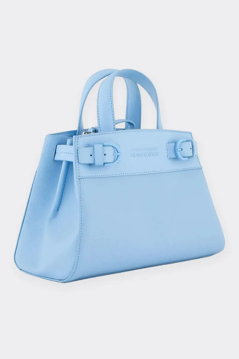 SHOPPING TOTE BAG CON TRACOLLA AZZURRA